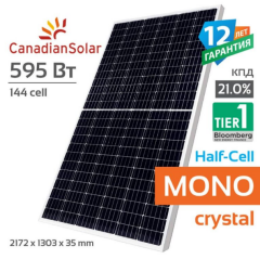 Батарея сонячна Canadian Solar CS3Y-595W mono HiKu7