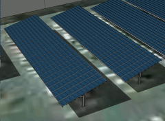 Canopy for cars with solar panels industrial
