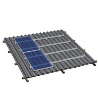 Комплект системы крепления на металочерепичную скатную крышу 4 модуля (цинк/цинк)