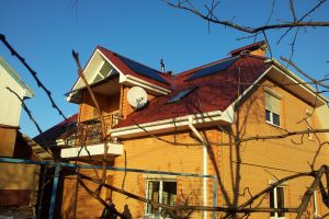 Solar collector system for heating 200 liters of hot water and heating system compensation, Chernihiv region