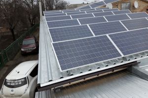 End of montage solar plant 25 kWt in Cherkassy region