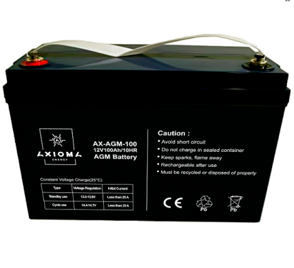 Accumulator battery AGM 12V 100Ah, AX-AGM-100, AXIOMA energy